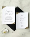 Zaproszenia ślubne złote glamour i RSVP